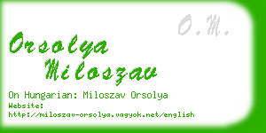orsolya miloszav business card